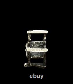 Lovely Miniature Sterling Silver Arm Chair / Dolls House Furniture- Hallmarked