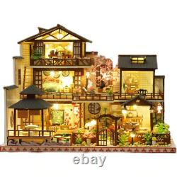 Luxury Doll House DIY Kit Wooden Japanese Architecture Self Assembly Miniature