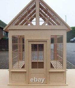 MDF Wooden Flat Pack Unglazed 112th Greenhouse Kit Dolls House Miniature Garden