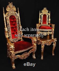 MINI Lion Throne Chair 3 Feet Tall Child or Doll Size Gold finish / Red Velv