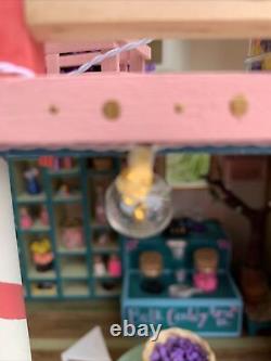 MINIATURE CANDY SHOP? Doll House NEW! Filled With Miniature Objects, Lights