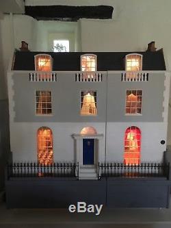 Magnificent Regency Georgian 1/12 Townhouse Dolls House Ready To Move In