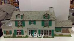 Marx 1950's Tin Litho Metal Colonial Mansion 2-Story Doll House & Sunroom Giant