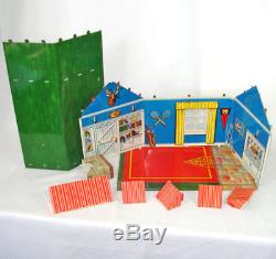 Marx 1953 Tin Litho Dollhouse Breezeway, Furniture, Original Box