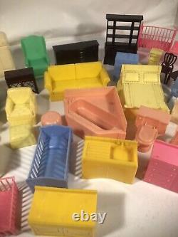 Marx MPC Vintage Plastic Miniature Doll House Furniture Lot Made In USA