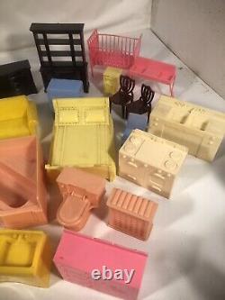 Marx MPC Vintage Plastic Miniature Doll House Furniture Lot Made In USA
