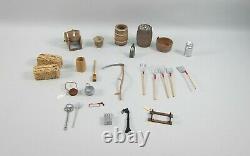 Massive Lot of Vintage Doll House Miniatures Tools & Implements NOS