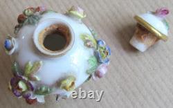 Meissen True Miniature Dolls House Lidded Urn Applied Flowers C1885 (12660)