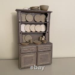 Mike Pollard Studio Pottery Miniature Welsh Dresser Display Cabinet Dolls House