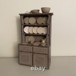 Mike Pollard Studio Pottery Miniature Welsh Dresser Display Cabinet Dolls House
