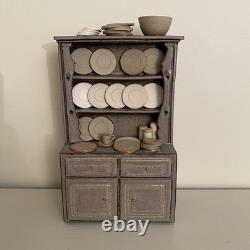Mike Pollard Studio Pottery Miniature Welsh Dresser Display Cabinet Dolls House