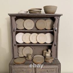 Mike Pollard Studio Pottery Miniature Welsh Dresser Display Cabinet Dolls House
