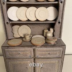 Mike Pollard Studio Pottery Miniature Welsh Dresser Display Cabinet Dolls House