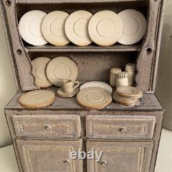 Mike Pollard Studio Pottery Miniature Welsh Dresser Display Cabinet Dolls House