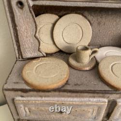 Mike Pollard Studio Pottery Miniature Welsh Dresser Display Cabinet Dolls House
