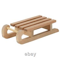 Mini Miniature Sledge Handmade 1/12 Wooden ModelSnow Sled Doll House Accessories