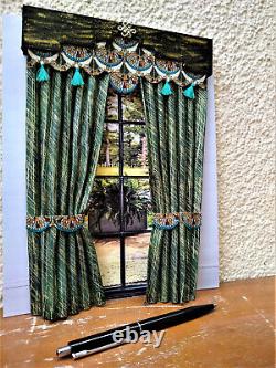 Miniature 1/12 Bedroom Set China Furniture Bed Curtain Dollhouse Unique OOAK