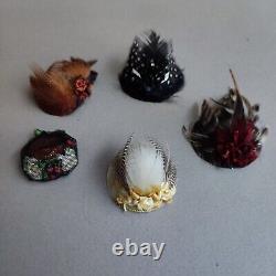 Miniature 1/12 Dollshouse Lot of 5 Hats by Marie France Beglan