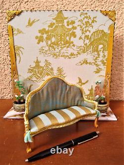 Miniature 1/12 Living Room Rokoko Chinoiserie Louis XVI Dollhouse Unique OOAK