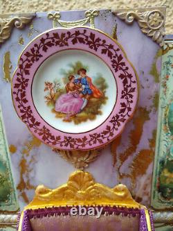 Miniature 1/12 Salon Rococo Wall Panels with Decor Louis XVI Dollhouse Unique OOAK