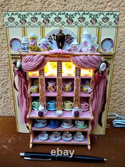 Miniature 1/12 Scale Dining Room Teatime Dollhouse Unique OOAK