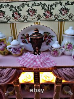 Miniature 1/12 Scale Dining Room Teatime Dollhouse Unique OOAK
