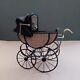 Miniature 1/12th Dollshouse Edwardian Black Pram By Roberson Miniatures