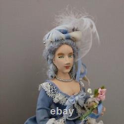 Miniature 1/12th Dollshouse lady doll Marie Antoniette In 18th Century Fashion