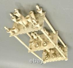 Miniature Antique Dollhouse Hand Carved Turned Etagere Shelves 23 Accessories