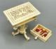 Miniature Antique Dollhouse Library Work Table Hand Carved Filigree Love Birds