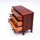 Miniature Chest Of Drawers Doll House Mahogany Wood Queen Anne Style Leg Vintage