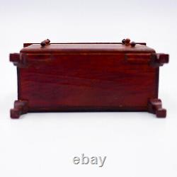 Miniature Chest of Drawers Doll House Mahogany Wood Queen Anne Style Leg Vintage