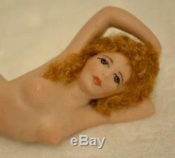 Miniature Doll Bisque Lady Nude Dollhouse Miniature Artist Cathy Hansen 1990