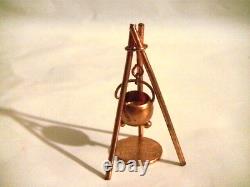 Miniature Doll House Copper Accessories Wishing Well Champagne Cart Watering Can