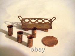 Miniature Doll House Copper Accessories Wishing Well Champagne Cart Watering Can