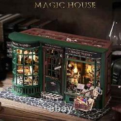 Miniature Doll House Kit with, European Vintage Magic Doll House Wooden Kit