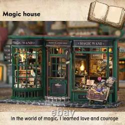 Miniature Doll House Kit with, European Vintage Magic Doll House Wooden Kit