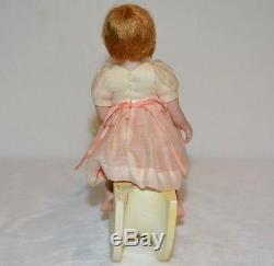 Miniature Doll Porcelain Girl 7 3/4 Dollhouse Horse Jane Davies Artist 8 of 10