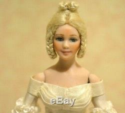 Miniature Doll Porcelain Lady Dollhouse 112 Wedding Bride Artist Doreen Sinnett