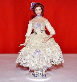 Miniature Doll Porcelain Lady Woman Dollhouse 112 with stand