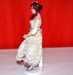 Miniature Doll Porcelain Lady Woman Dollhouse 112 with stand