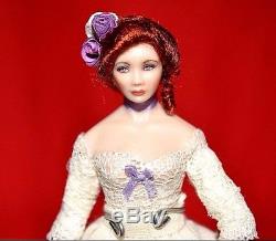 Miniature Doll Porcelain Lady Woman Dollhouse 112 with stand