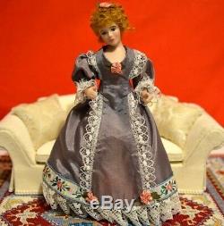 Miniature Doll Porcelain Woman Lady Dollhouse 112 Bisque Artist