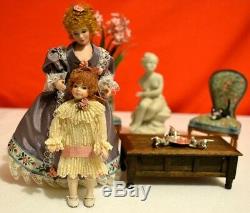 Miniature Doll Porcelain Woman Lady Dollhouse 112 Bisque Artist