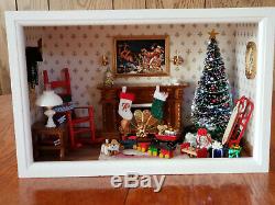 Miniature Dollhouse 112 Scale Christmas Display Room Box Diorama by Cyndi