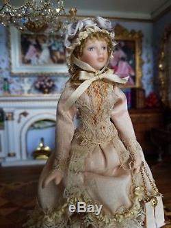 Miniature Dollhouse Artisan Porcelain Young Woman Doll 112