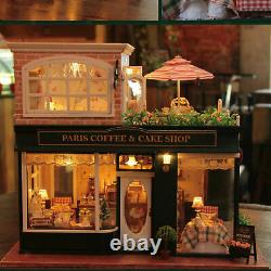 Miniature Dollhouse Furniture Coffee & Cake Shop Light & Music Doll House