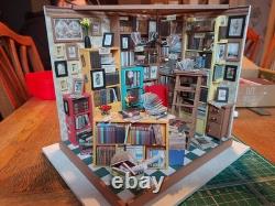 Miniature Dolls House Sam's Study Library Room fully assembled and built Diorama