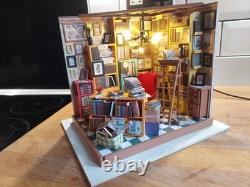 Miniature Dolls House Sam's Study Library Room fully assembled and built Diorama