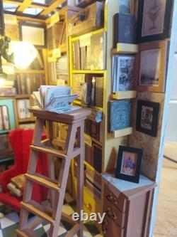 Miniature Dolls House Sam's Study Library Room fully assembled and built Diorama